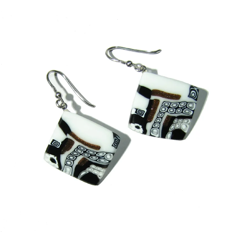 Murrine Murano glass square earrings "Quadrone"