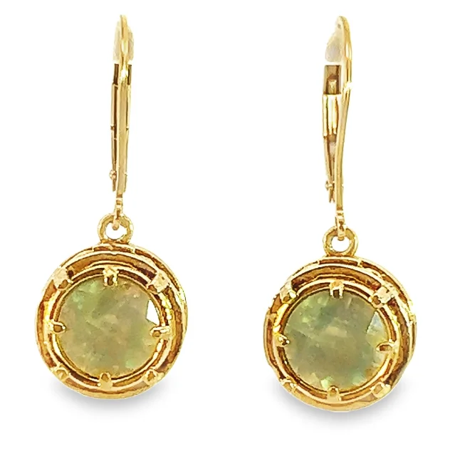 Sterling Silver 18Y Vermeil Prehnite Earrings