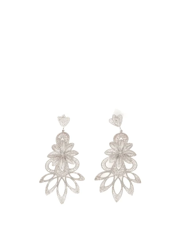 Sterling Silver Chandelier Filigree Earrings