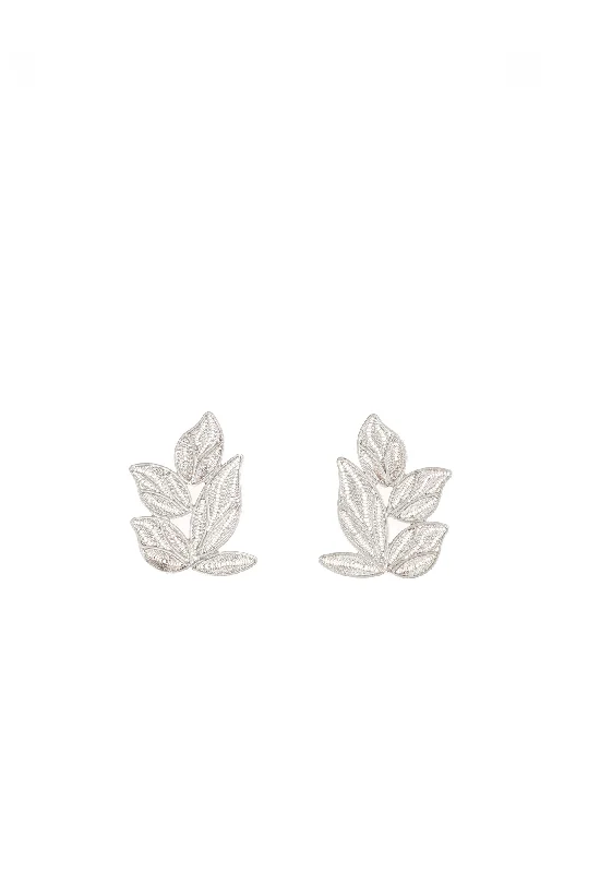 Sterling Silver Leaf Filigree Earrings