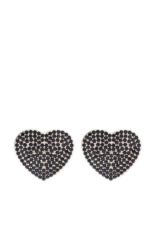 Corazon Suculenta Black Golden Earrings