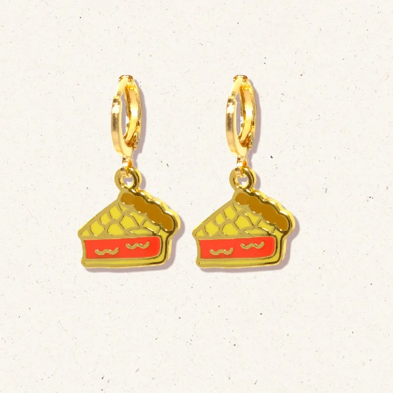 Twin Peaks cherry pie huggie hoop earrings