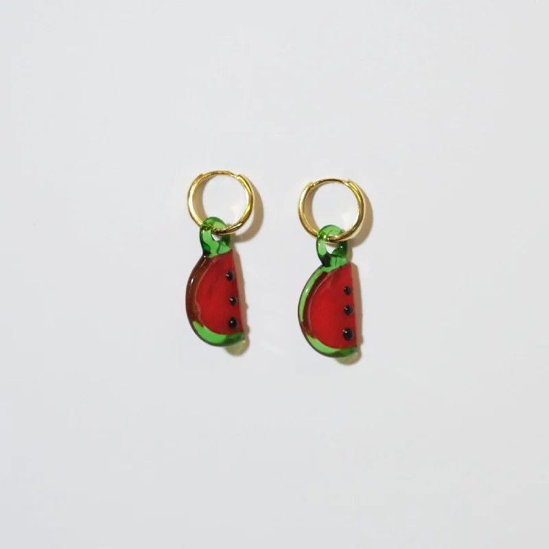 Watermelon Hoop Earrings